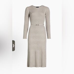 Elie Tahari Beige Long Sleeve Knit Dress Size M